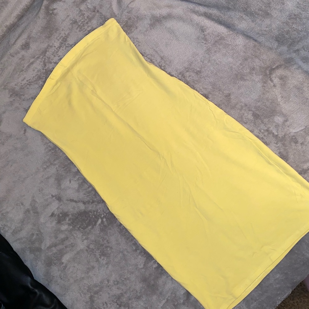 Pastel yellow midi dress